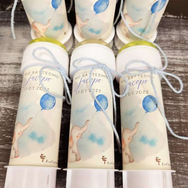 segnaposto bolle di sapone bambini ecofattoart